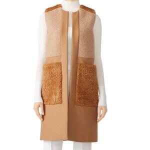 PINKO Zaccheo Wool Cashmere Blend Vest Tan Size 46